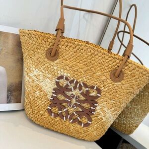 LOEWE Woven Straw Tote Bag - Large